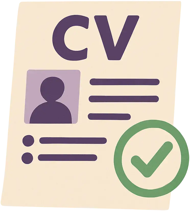 Illustration CV validé check vert