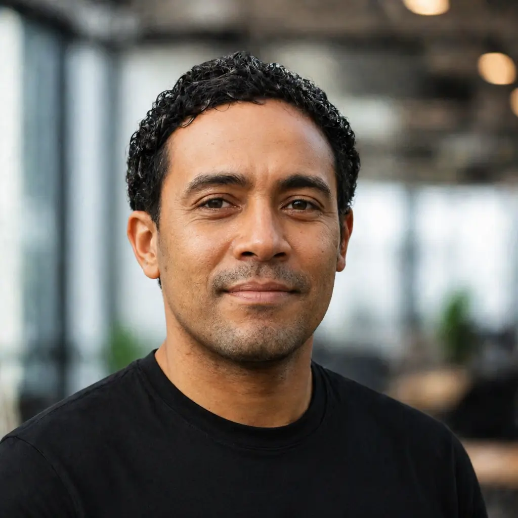 Génération de portrait IA casual chic pour homme, idéal pour un CV Tech ou start-up