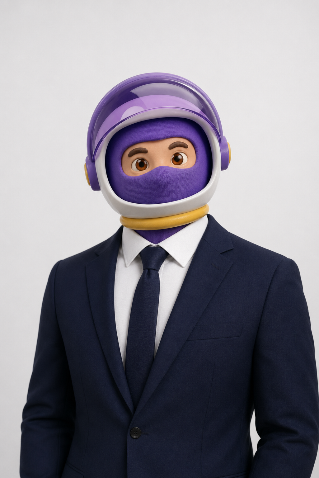 Exemple de photo CV IA en tenue formelle costume ou tailleur pour les secteurs de la finance et du conseil