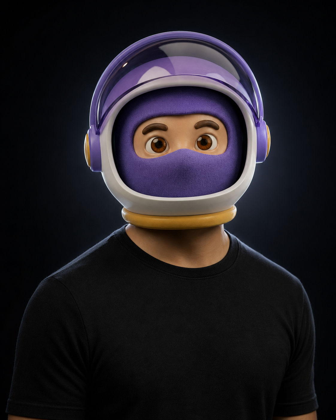 Rendu de photo pro avec arrière-plan studio photo sombre pour un profil LinkedIn premium